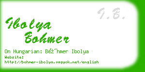 ibolya bohmer business card